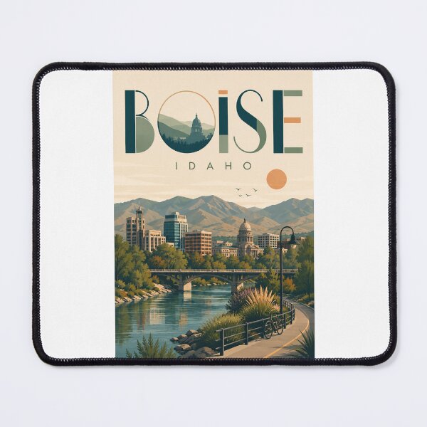 Item preview, Boise Idaho State Capitol and Boise River Greenbelt with Treasure Valley Skyline designed and sold by Places On Earth.
