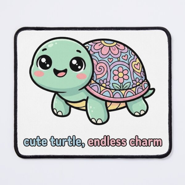 Item preview, Cute Turtle, Endless Charm | Kawaii Floral Turtle Cartoon Design designed and sold by morning sun.