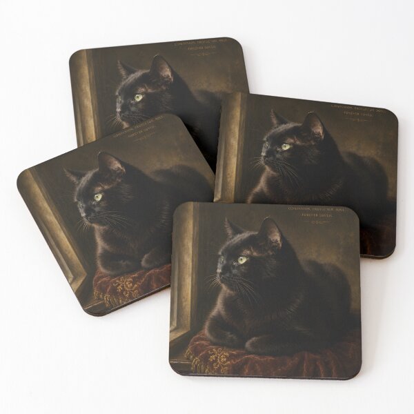 Item preview, Bobby – Black Cat Memorial Portrait | Elegant Gothic Pet Tribute Art designed and sold by ttrimm.