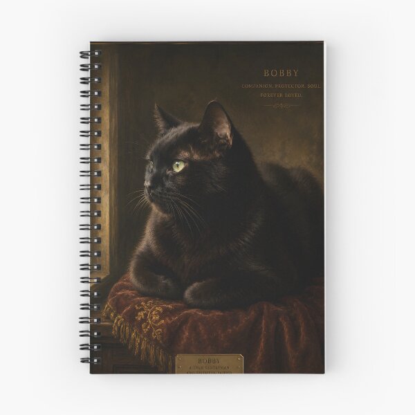 Item preview, Bobby – Black Cat Memorial Portrait | Elegant Gothic Pet Tribute Art designed and sold by ttrimm.