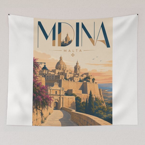 Item preview, Mdina Malta Silent City Bastions and Baroque Cathedral Skyline designed and sold by Places On Earth.