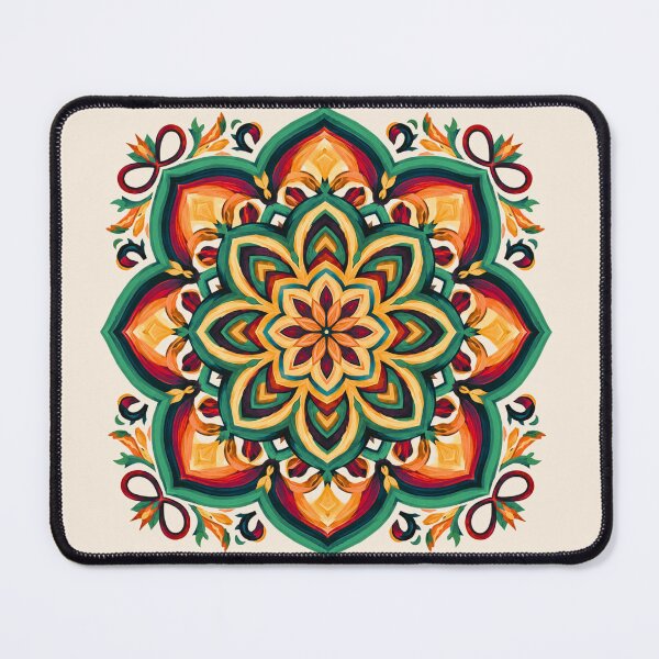 Item preview, Boho Folk Art Flower designed and sold by Dancingrabbit Studio.