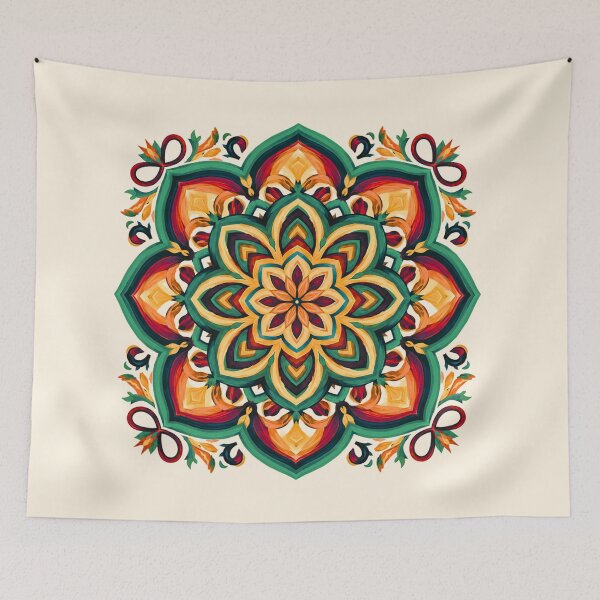 Item preview, Boho Folk Art Flower  designed and sold by Dancingrabbit Studio.