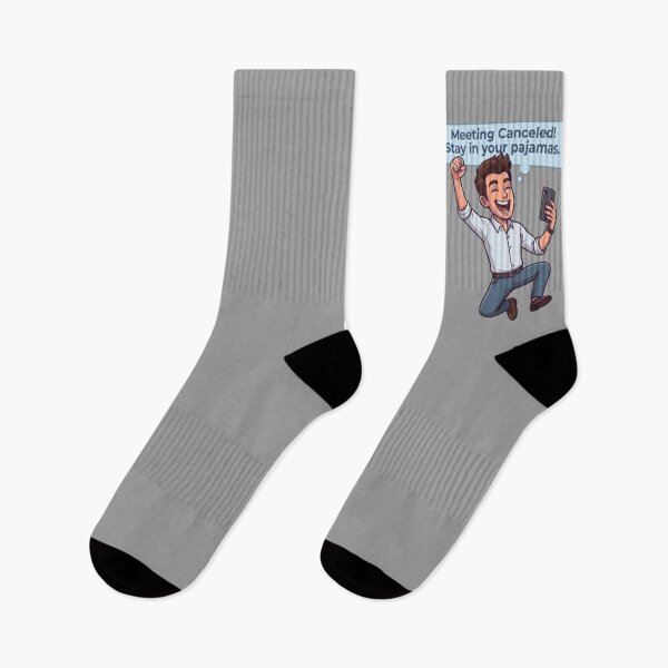 Item preview, Meeting Canceled Stay In Your Pajamas Funny Remote Work Illustration designed and sold by Northern Glow Art.