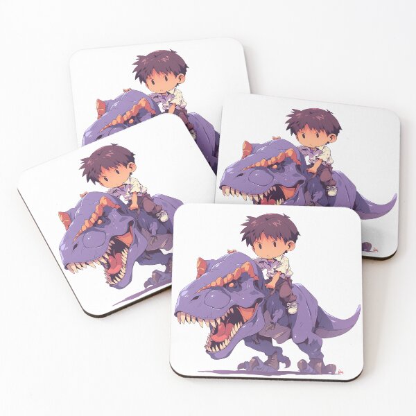 Item preview, Shinji Ikari Neon Genesis Evangelion Purple Dinosaur Chibi Ride designed and sold by Dashsopaner.