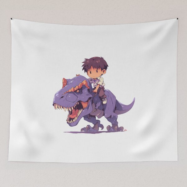 Item preview, Shinji Ikari Neon Genesis Evangelion Purple Dinosaur Chibi Ride designed and sold by Dashsopaner.