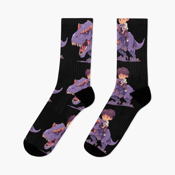Item preview, Shinji Ikari Neon Genesis Evangelion Purple Dinosaur Chibi Ride designed and sold by Dashsopaner.