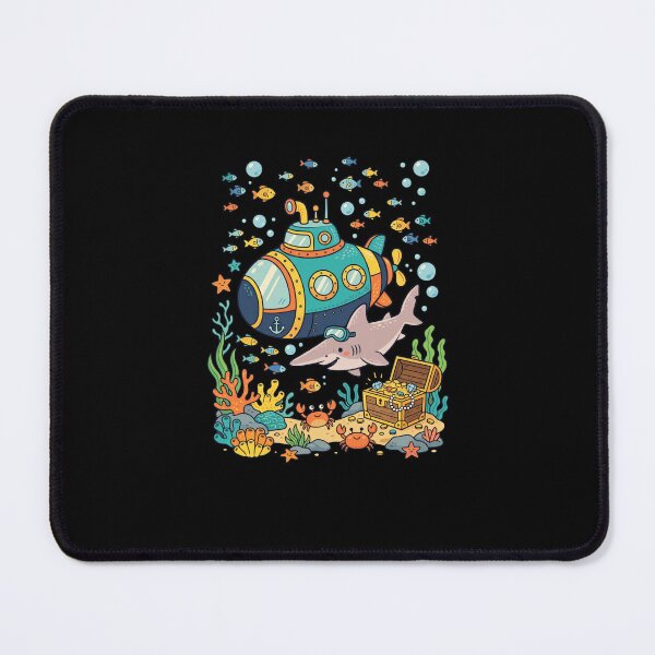 Item preview, Cute Submarine Shark Ocean Treasure Adventure designed and sold by snowry.