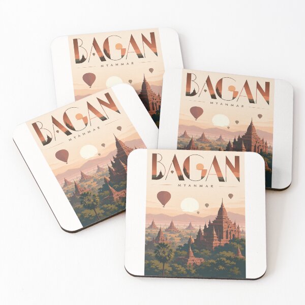 Item preview, Bagan Myanmar Ancient Temples and Sunrise Pagoda Plain designed and sold by Places On Earth.