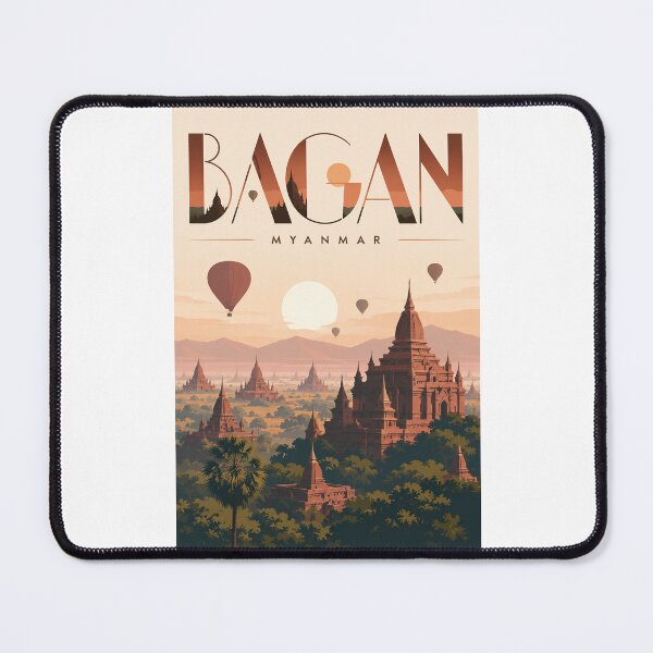 Item preview, Bagan Myanmar Ancient Temples and Sunrise Pagoda Plain designed and sold by Places On Earth.