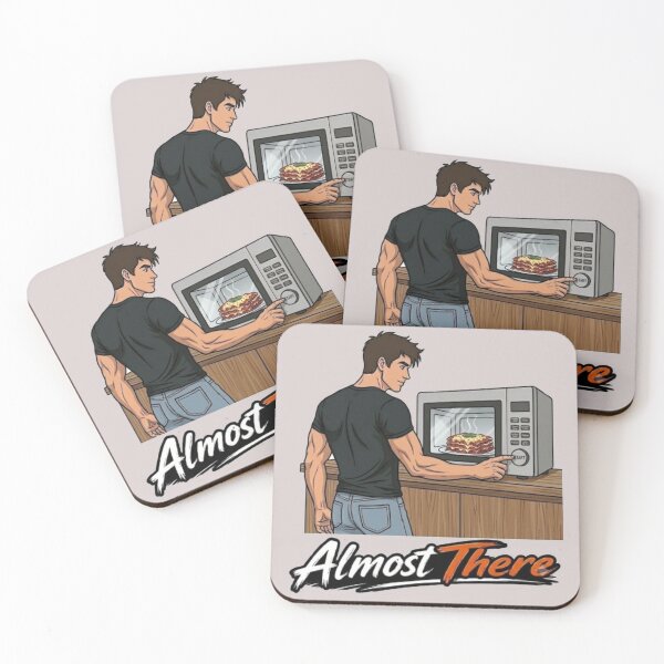 Item preview, Almost There Funny Man Microwaving Lasagna Illustration designed and sold by Northern Glow Art.