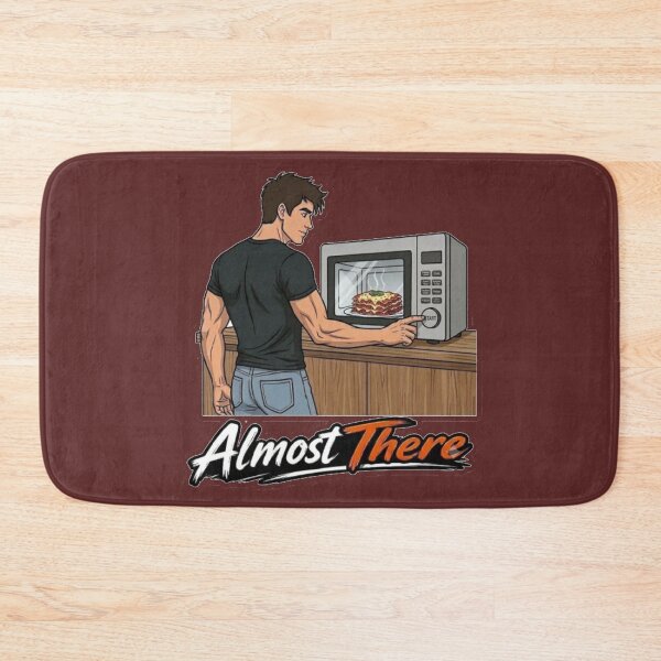 Item preview, Almost There Funny Man Microwaving Lasagna Illustration designed and sold by Northern Glow Art.