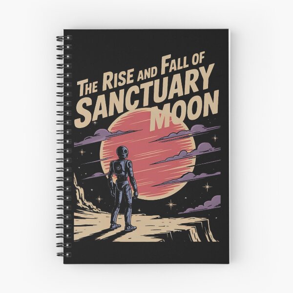Item preview, the rise and fall of sanctuary moon, murderbot diaries inspired, retro sci-fi graphic designed and sold by nemgagenpe.