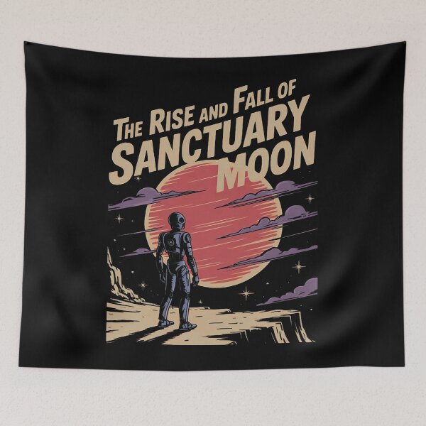 Item preview, the rise and fall of sanctuary moon, murderbot diaries inspired, retro sci-fi graphic designed and sold by nemgagenpe.
