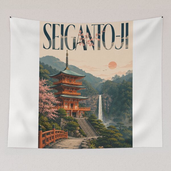 Item preview, Seiganto ji Pagoda and Nachi Falls Wakayama Japan designed and sold by Places On Earth.