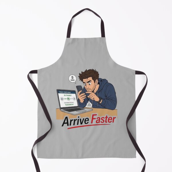 Item preview, Arrive Faster Funny Online Shopping Order Tracking Illustration designed and sold by Northern Glow Art.