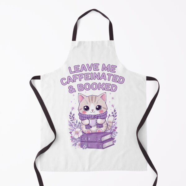 Item preview, Leave Me Caffeinated and Booked Cute Cat with Coffee designed and sold by BellabdO.