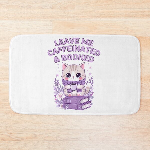 Item preview, Leave Me Caffeinated and Booked Cute Cat with Coffee  designed and sold by BellabdO.