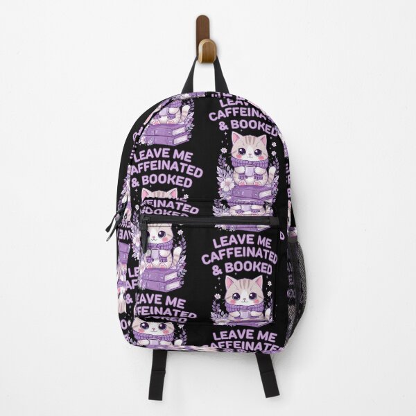 Item preview, Leave Me Caffeinated and Booked Cute Cat with Coffee  designed and sold by BellabdO.
