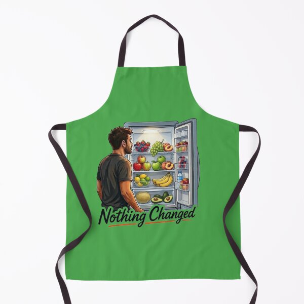Item preview, Nothing Changed Funny Man Looking into Full Fridge Illustration designed and sold by Northern Glow Art.