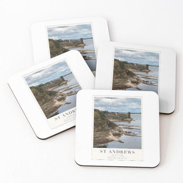 Item preview, St Andrews Castle Scotland Travel Poster | Coastal Heritage Photography. designed and sold by Wandered North.