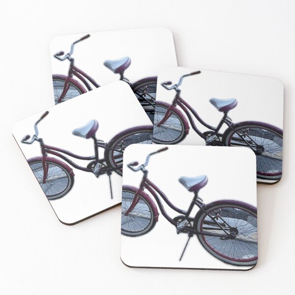 Item preview, Burgundy Beach Cruiser Bicycle | Vintage Coastal Photography designed and sold by aadventures.
