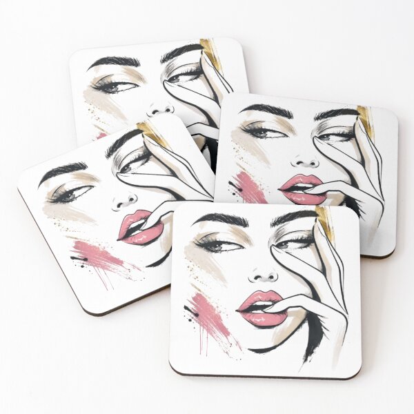 Item preview, Glamorous Woman Line Art with Pink Lips designed and sold by DKSH1234.