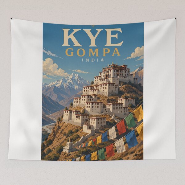 Item preview, Key Gompa Spiti Valley Himachal Pradesh India Himalayan Monastery designed and sold by Places On Earth.