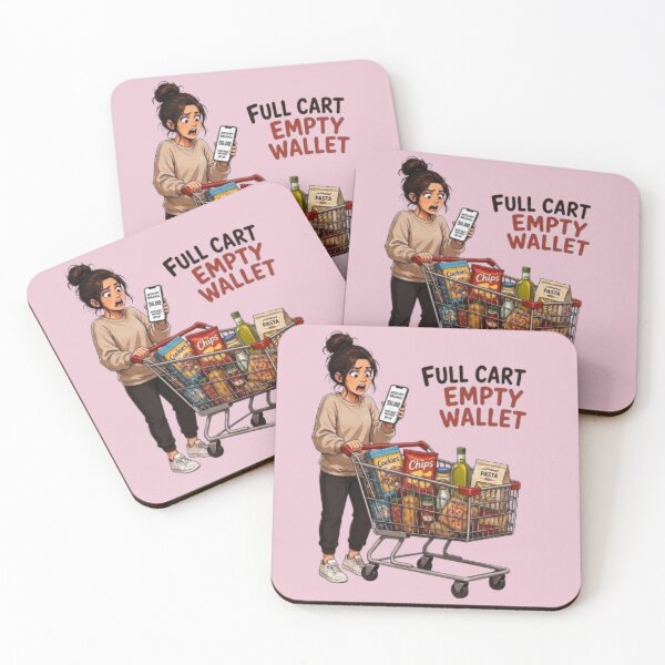 Item preview, Full Cart Empty Wallet Funny Inflation Grocery Shopping Illustration designed and sold by Northern Glow Art.