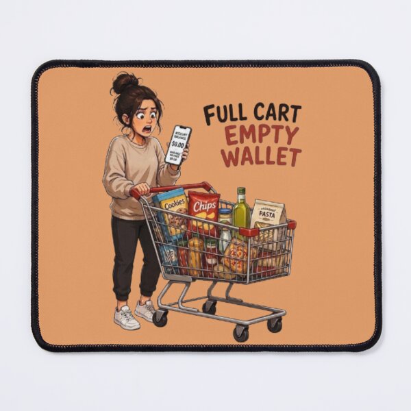 Item preview, Full Cart Empty Wallet Funny Inflation Grocery Shopping Illustration designed and sold by Northern Glow Art.