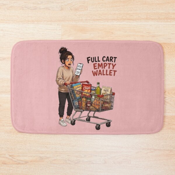 Item preview, Full Cart Empty Wallet Funny Inflation Grocery Shopping Illustration designed and sold by Northern Glow Art.