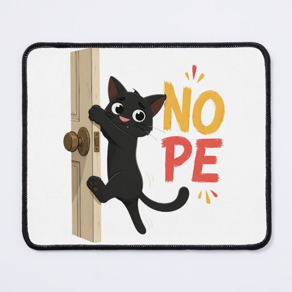 Item preview, Funny Black Cat Nope Door designed and sold by Joseego.
