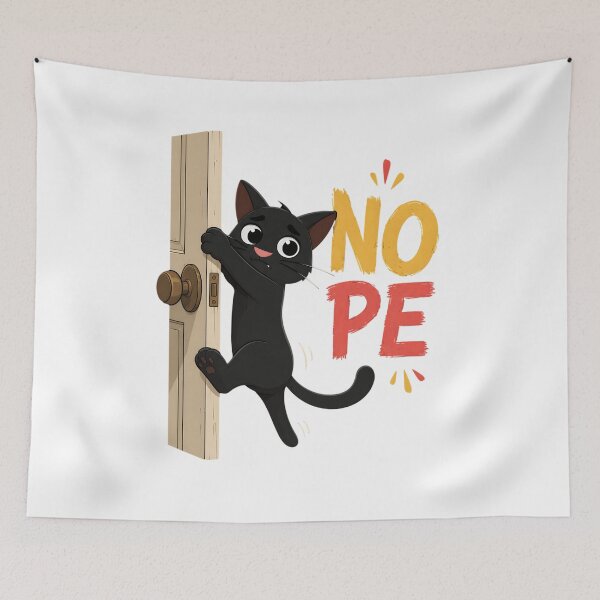 Item preview, Funny Black Cat Nope Door designed and sold by Joseego.