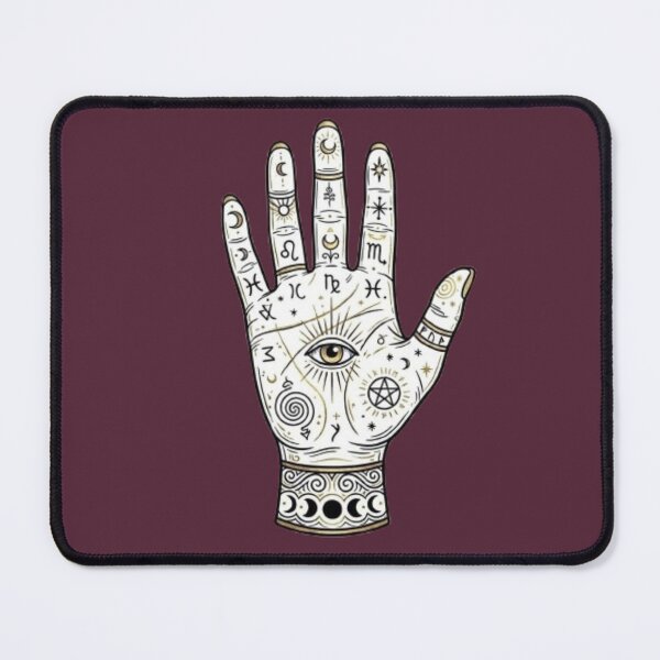 Item preview, Mystical Palmistry Hand with Evil Eye and Astrology Symbols designed and sold by Northern Glow Art.