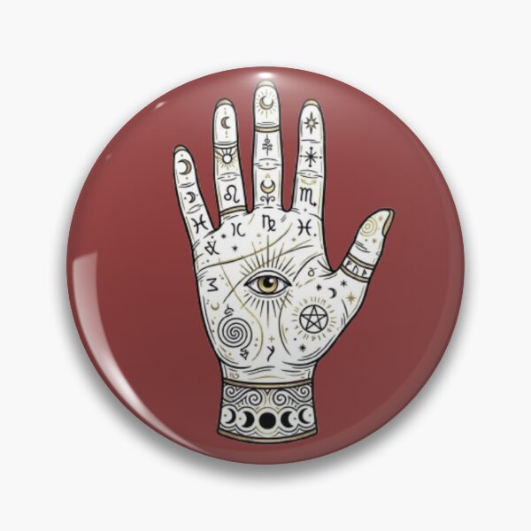 Item preview, Mystical Palmistry Hand with Evil Eye and Astrology Symbols designed and sold by Northern Glow Art.