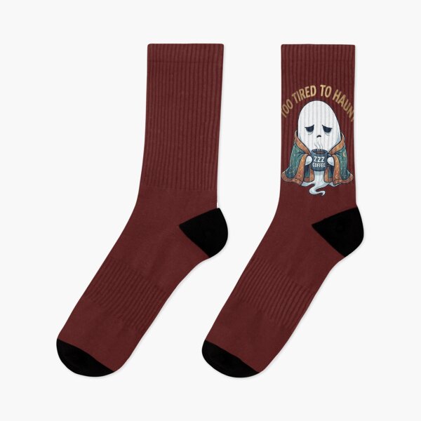 Item preview, Too Tired to Haunt Funny Ghost Coffee Illustration designed and sold by Northern Glow Art.