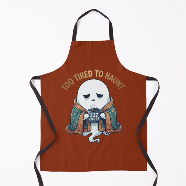 Item preview, Too Tired to Haunt Funny Ghost Coffee Illustration designed and sold by Northern Glow Art.