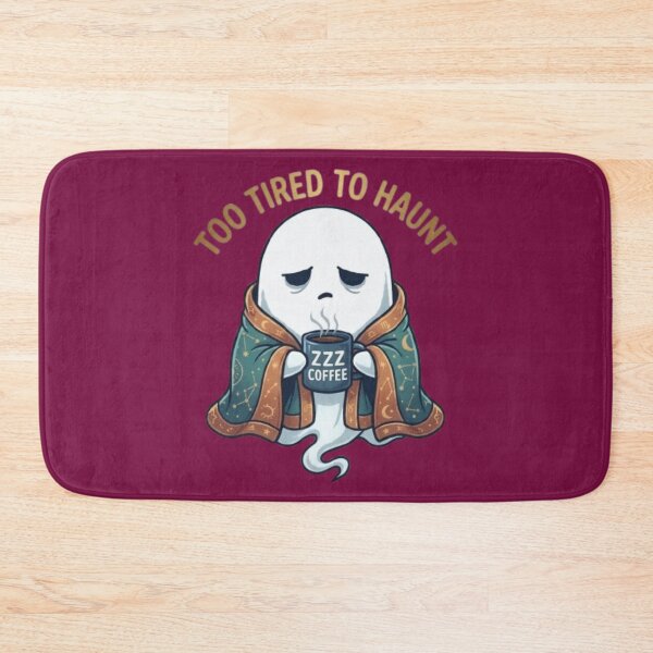 Item preview, Too Tired to Haunt Funny Ghost Coffee Illustration designed and sold by Northern Glow Art.