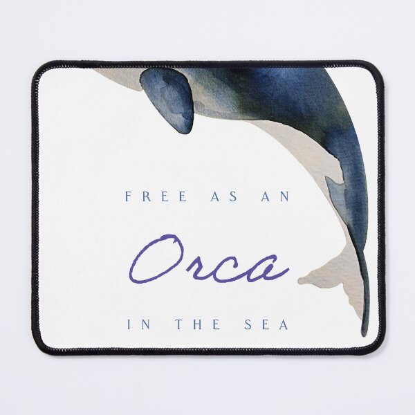 Item preview, Orca Whale Watercolor Print – Killer Whale Wall Art, Marine Biologist Gift, Ocean Quote Poster | "Free as an Orca in the Sea designed and sold by estudiopacifico.