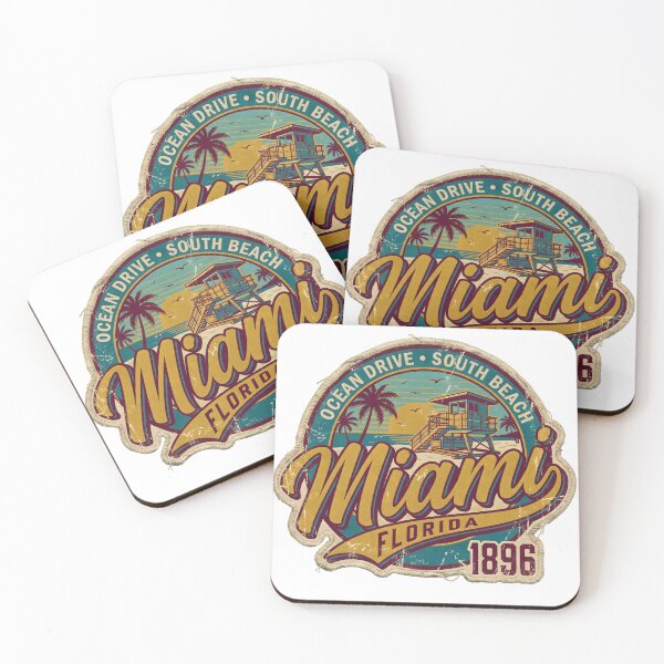 Item preview, Miami Florida Ocean Drive Vintage Beach Badge designed and sold by castillomiami.