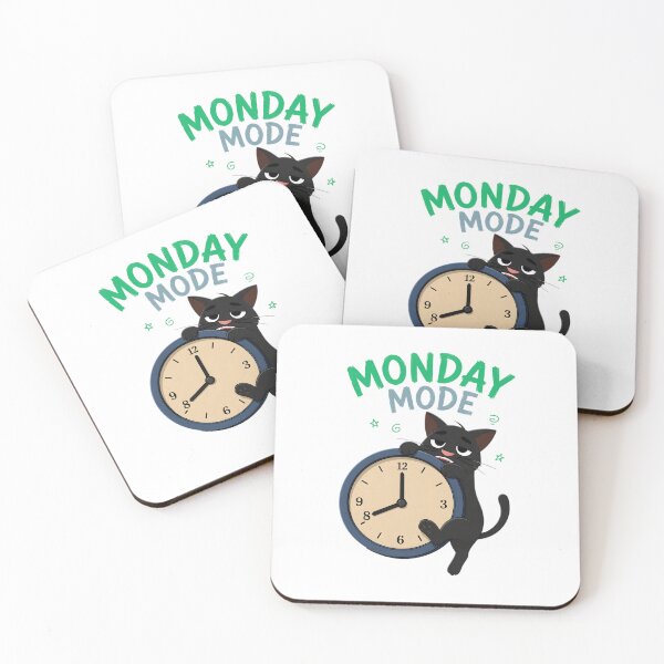 Item preview, Funny Monday Mode Tired Black Cat designed and sold by Joseego.