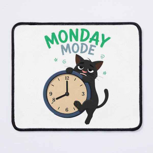 Item preview, Funny Monday Mode Tired Black Cat designed and sold by Joseego.