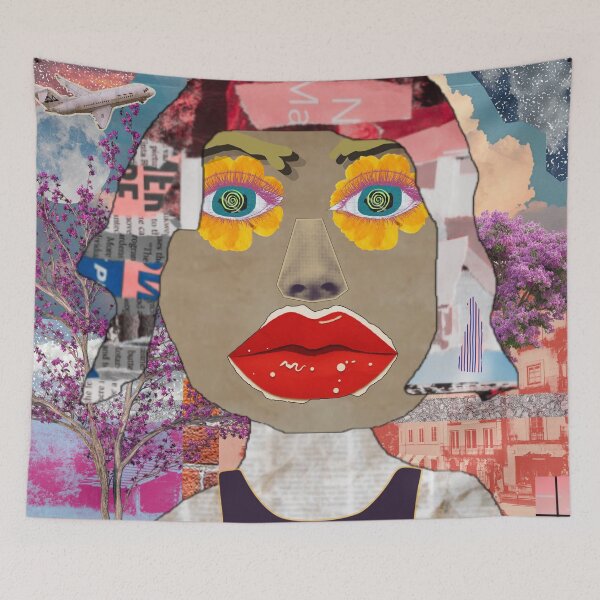 Item preview, Surreal Flower Eye Collage Portrait designed and sold by darametzgerart.