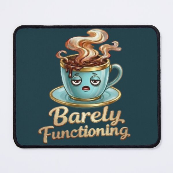 Item preview, Barely Functioning Funny Coffee Cup Tired Morning Meme designed and sold by Northern Glow Art.