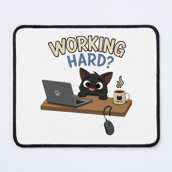 Item preview, Funny Black Cat Working Hard Laptop designed and sold by Joseego.