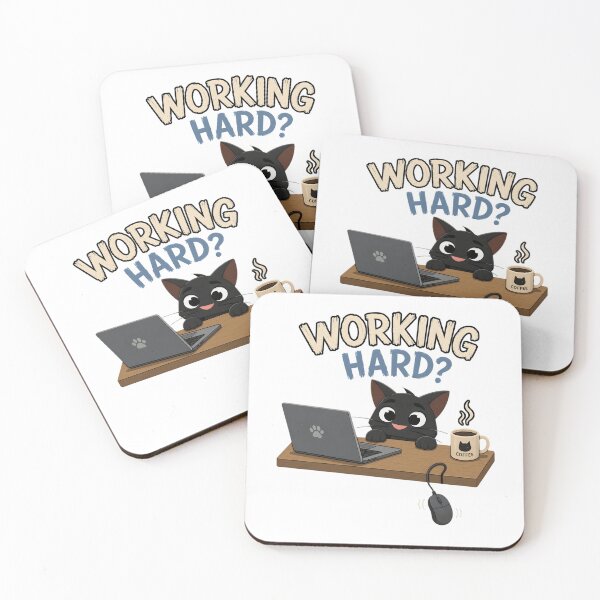 Item preview, Funny Black Cat Working Hard Laptop designed and sold by Joseego.