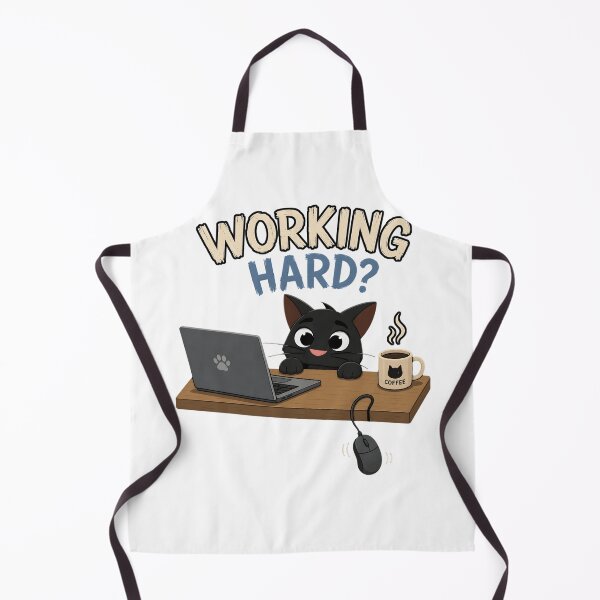 Item preview, Funny Black Cat Working Hard Laptop designed and sold by Joseego.