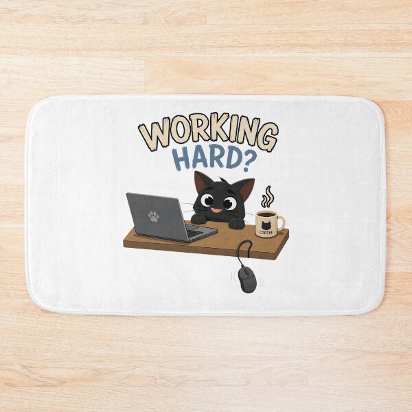 Item preview, Funny Black Cat Working Hard Laptop designed and sold by Joseego.