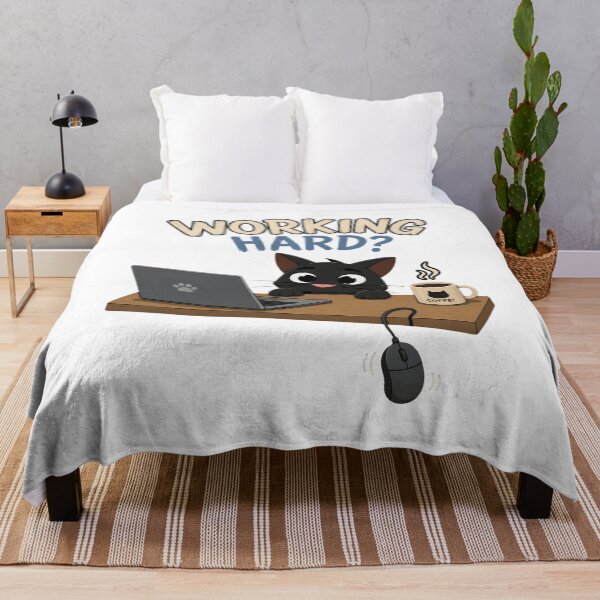 Item preview, Funny Black Cat Working Hard Laptop designed and sold by Joseego.