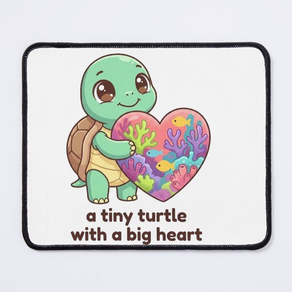Item preview, Tiny Turtle with a Big Heart | Cute Kawaii Sea Turtle Art | Adorable Ocean Animal Design designed and sold by morning sun.